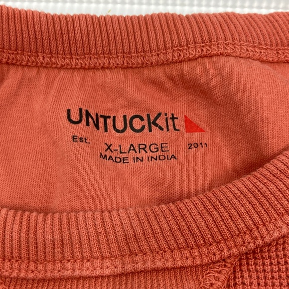 Untuckit Ezra Long Sleeve Textured Pop Over Shirt Large S349 - Picture 5 of 9